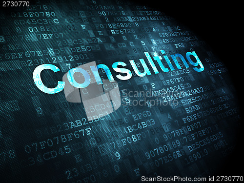 Image of Business concept: Consulting on digital background