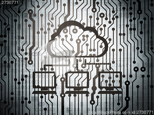 Image of Cloud networking concept: circuit board with Cloud Network
