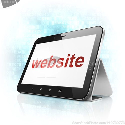 Image of Web development concept: Website on tablet pc computer