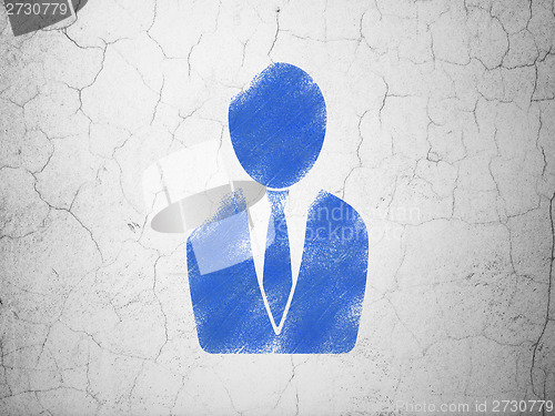 Image of Business concept: Business Man on wall background
