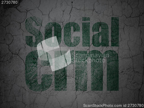 Image of Business concept: Social CRM on grunge wall background
