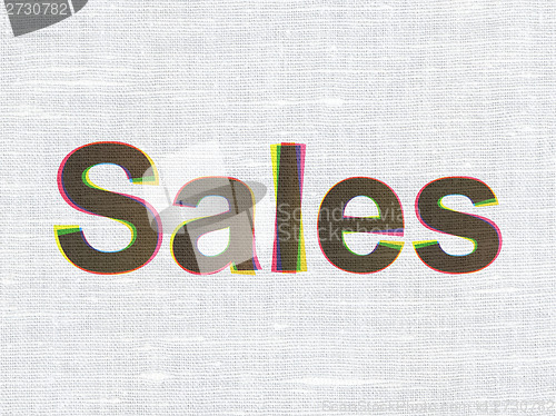 Image of Marketing concept: Sales on fabric texture background