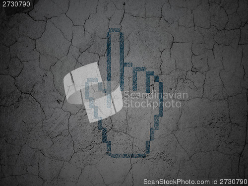 Image of Social network concept: Mouse Cursor on grunge wall background