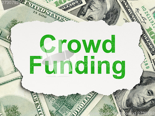 Image of Business concept: Crowd Funding on Money background