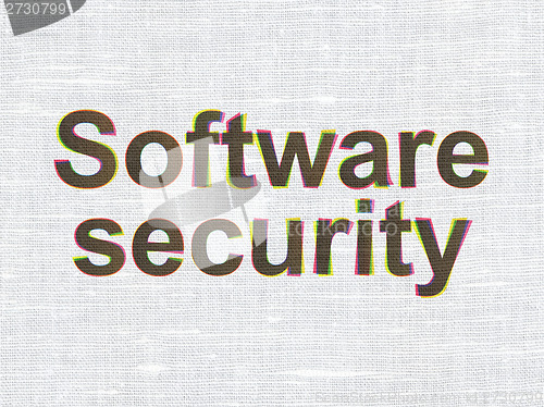 Image of Privacy concept: Software Security on fabric texture background