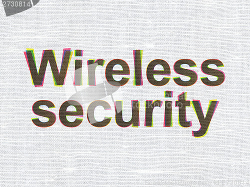 Image of Protection concept: Wireless Security on fabric texture background