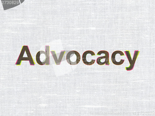Image of Law concept: Advocacy on fabric texture background