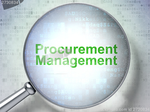 Image of Business concept: Procurement Management with optical glass