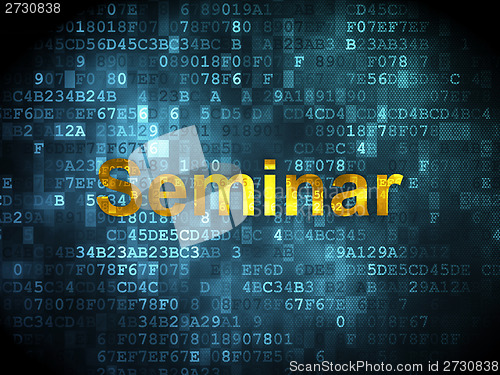 Image of Education concept: Seminar on digital background