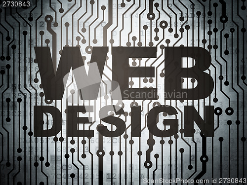 Image of Web development concept: circuit board with Web Design