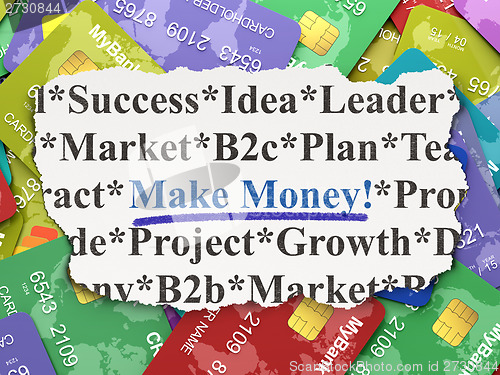 Image of Business concept: Make Money! on Credit Card background