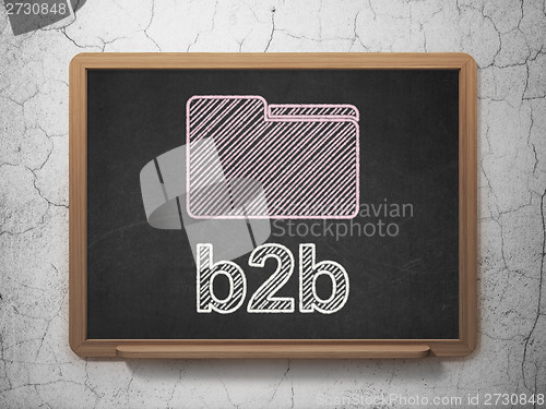 Image of Business concept: Folder and B2b on chalkboard background