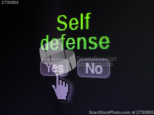 Image of Protection concept: Self Defense on digital computer screen