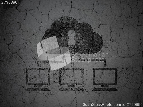 Image of Privacy concept: Cloud Network on grunge wall background