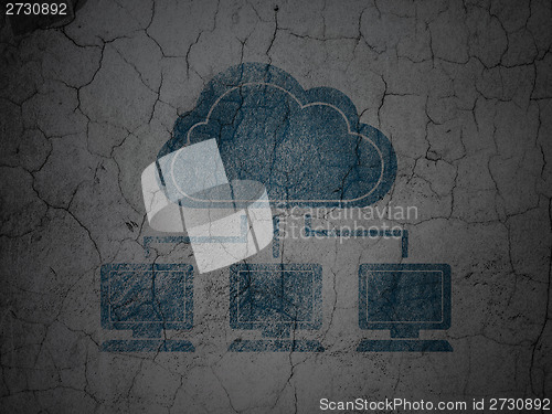Image of Cloud technology concept: Cloud Network on grunge wall background