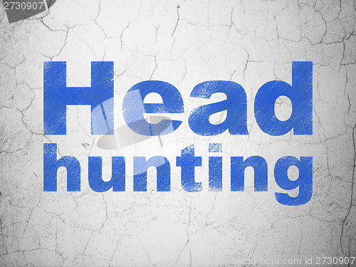 Image of Business concept: Head Hunting on wall background