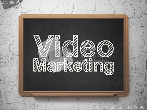 Image of Finance concept: Video Marketing on chalkboard background