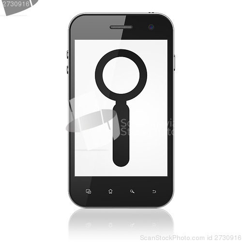 Image of Web development concept: Search on smartphone