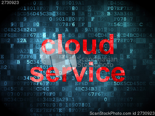Image of Cloud networking concept: Cloud Service on digital background