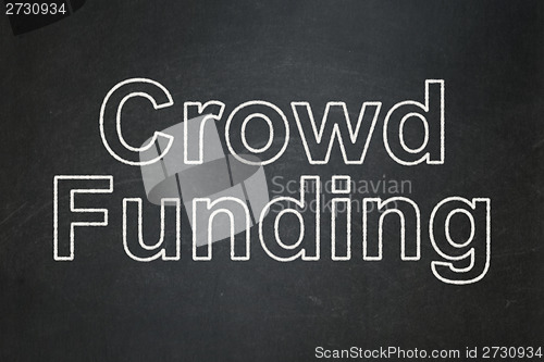 Image of Business concept: Crowd Funding on chalkboard background