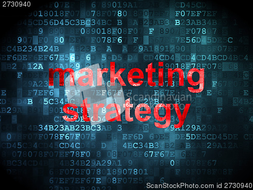 Image of Advertising concept: Marketing Strategy on digital background