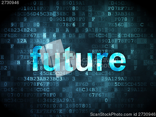 Image of Time concept: Future on digital background
