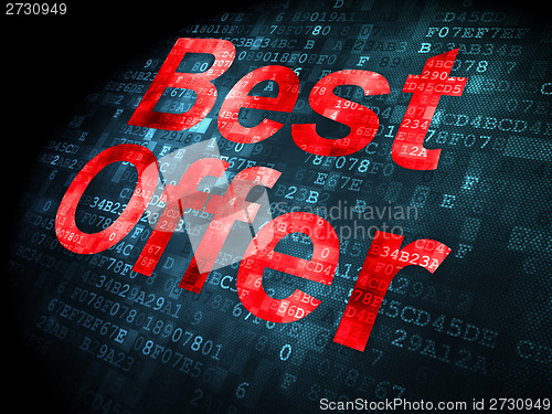 Image of Finance concept: Best Offer on digital background