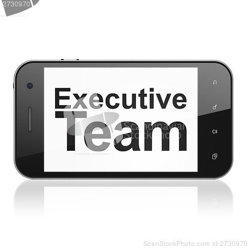 Image of Business concept: Executive Team on smartphone