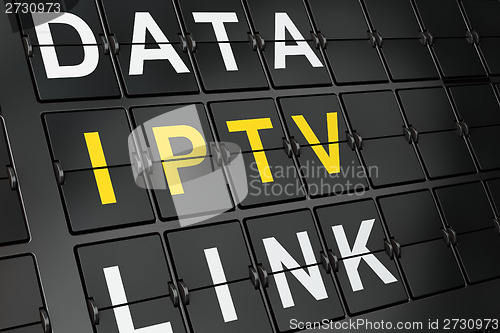 Image of SEO web design concept: IPTV on airport board background