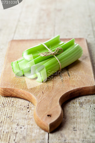 Image of fresh green celery stems