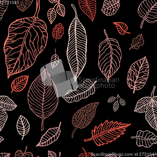 Image of Autumn falling leaves  seamless background