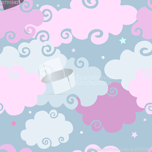 Image of Pink Clouds seamless background.