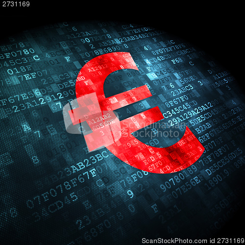 Image of Currency concept: Euro on digital background