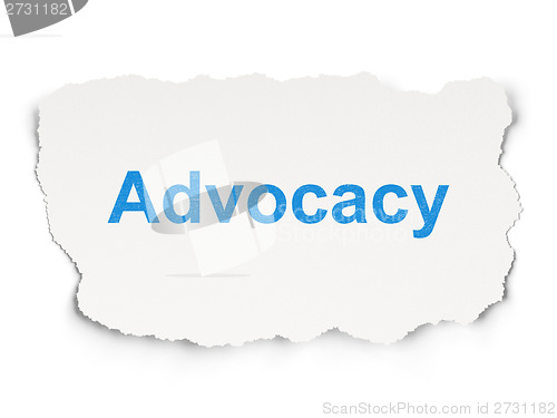 Image of Law concept: Advocacy on Paper background