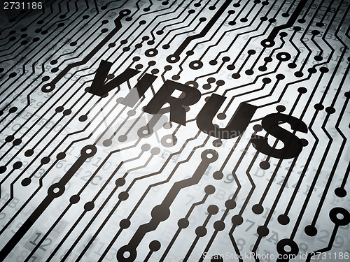 Image of Security concept: circuit board with Virus