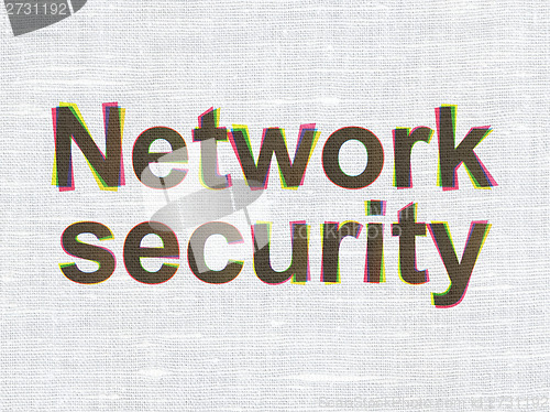 Image of Security concept: Network Security on fabric texture background