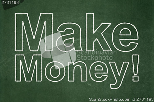 Image of Business concept: Make Money! on chalkboard background