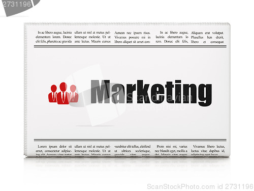 Image of Marketing concept: newspaper with Marketing and Business People