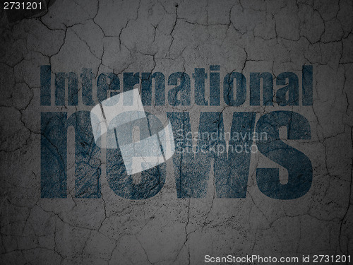 Image of News concept: International News on grunge wall background