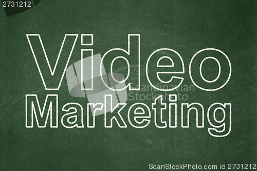 Image of Finance concept: Video Marketing on chalkboard background