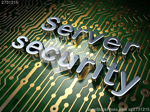 Image of Protection concept: Server Security on circuit board background