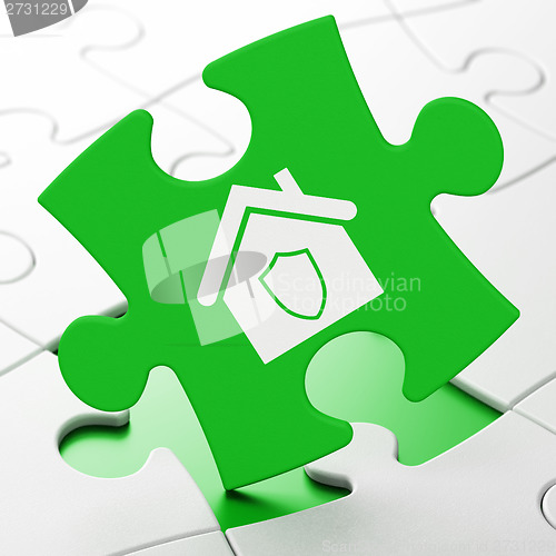 Image of Business concept: Home on puzzle background