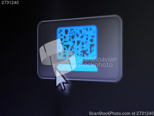 Image of Education concept: Computer Pc on digital button background