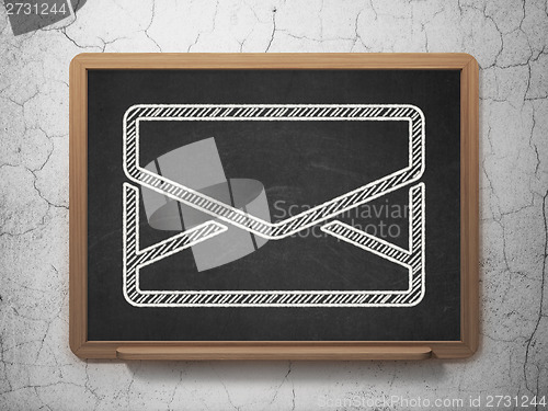 Image of Finance concept: Email on chalkboard background