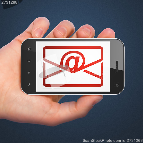 Image of Finance concept: Email on smartphone