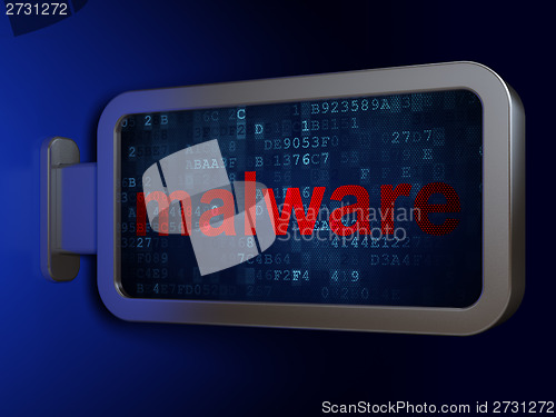 Image of Security concept: Malware on billboard background
