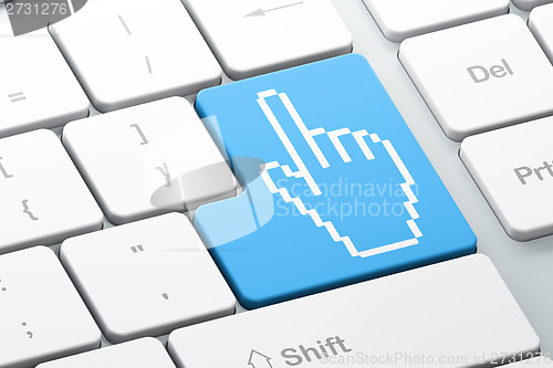 Image of Web design concept: Mouse Cursor on computer keyboard background