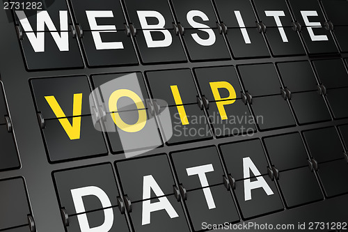 Image of SEO web development concept: VOIP on airport board background