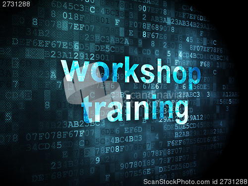 Image of Education concept: Workshop Training on digital background
