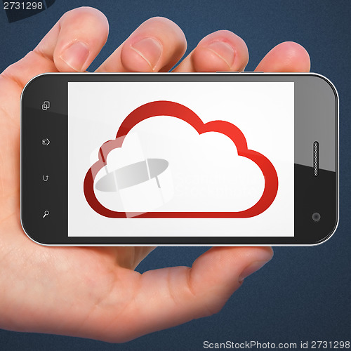 Image of Cloud computing concept: Cloud on smartphone